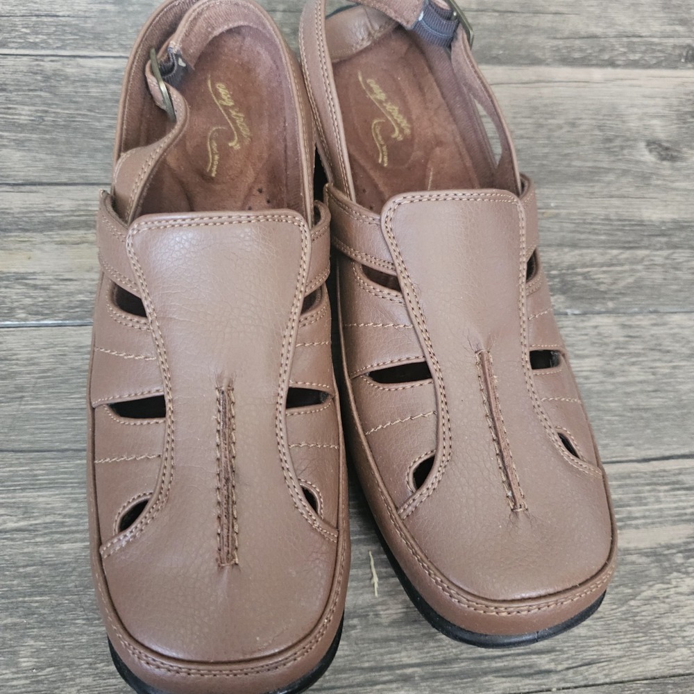 NWBEasy Street Comfort Wave Womens Ultra Light Insoles Sandals Shoes Tan Size 10 - Picture 2 of 8
